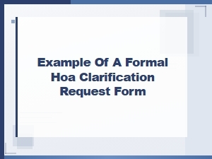 Arizona Hoa Formal Clarification Request Form Example