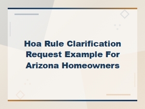Tips for Requesting Hoa Rule Clarification in Arizona
