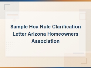 Hoa Rule Clarification Letter for Arizona Homeowners