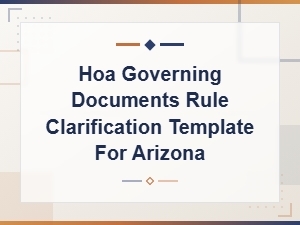 Arizona Hoa Rule Clarification Template Guide