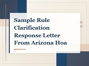 Arizona Hoa Rule Clarification Response Letter