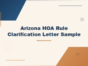 Sample Hoa Rule Clarification Letter for Arizona