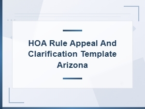 Arizona Hoa Rule Appeal and Clarification Template