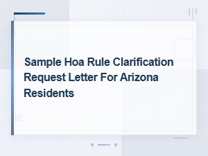 Hoa Rule Clarification Letter Template for Arizona Residents