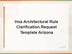 Arizona Hoa Architectural Rule Clarification Request