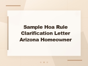 Submitting Hoa Rule Clarification Requests in Arizona